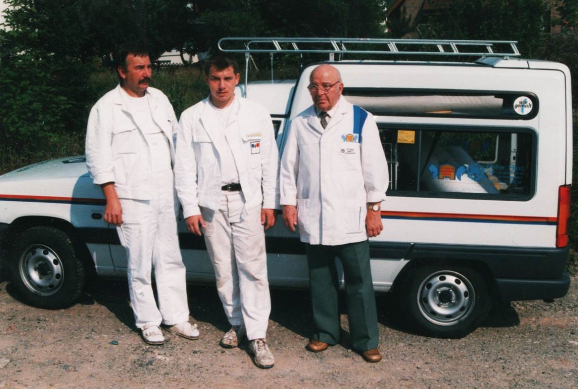 3 Generationen Malerhandwerk v.l.: Peter Ries, Alexander Ries, Willi Ries